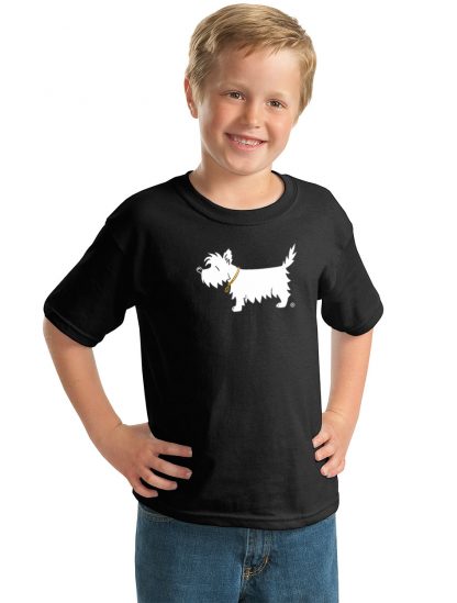Kids' White Dog T-Shirt #301-model