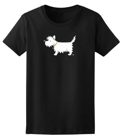 Ladies' White Dog T-shirt classic black - front