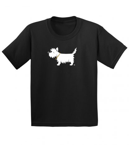 Kids' White Dog T-Shirt #301 classic black