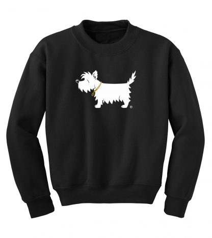 White Dog Kids' Sweatshirt #303- White Dog youth sweatshirt, front