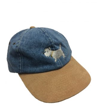 Westie Cap / White Dog Two-Tone Cap #508 dark denim / tan suede bill