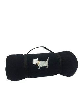 Westie blanket #510 White Dog Fleece Blanket - Classic Black.