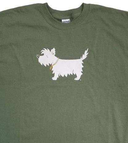 White Dog T-Shirt Sale, Clearance_520-army-green