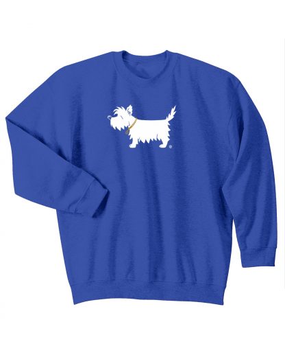 Kids' westie sweatshirt - white dog youth trendy sweatshirt #320 royal blue.
