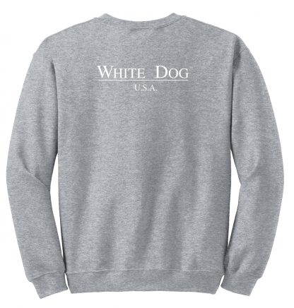 Westie Sweatshirt / White Dog Crewneck Sweatshirt #520 trendy sport gray back.
