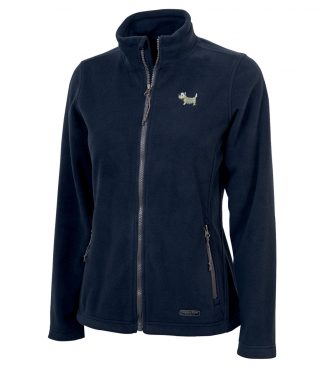 Ladies Westie Jacket / Ladies White Dog Fleece Jacket 716 navy blue