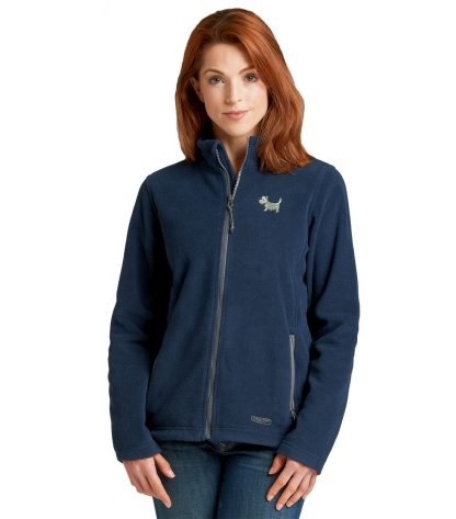 Ladies' Westie Fleece Jacket / Ladies' White Dog Fleece Jacket 716 navy blue