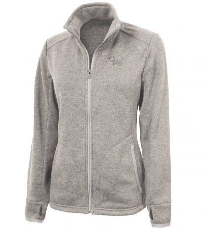 ladies' white dog jacket | sweater fleece 717 ladies sweater fleece Creamy Oatmeal