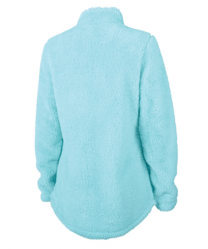 ladies' white dog fuzzy | 718 ladies fuzzy fleece back | aqua blue