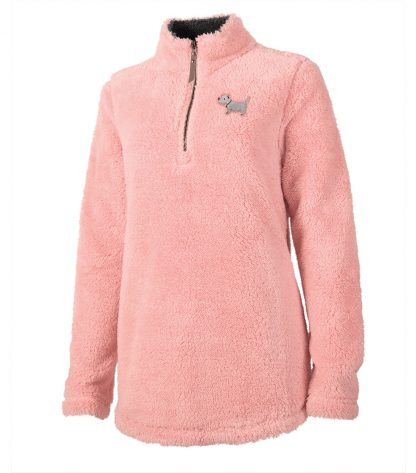 ladies' white dog fuzzy | 718 ladies fuzzy fleece | petal pink