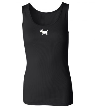 ladies westie tank top / ladies white dog tank top #725 classic black