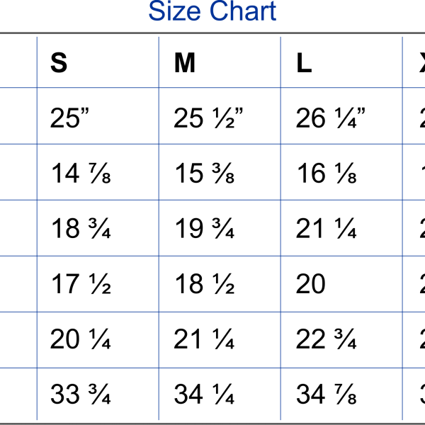 Westie Size Chart